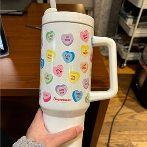 Sweethearts White Mug with Colorful Heart Design